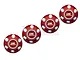GPM Red Aluminium Wheel Nuts w/ Silver Inlay 4Pcs SCX6005-R