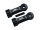 Two black GPM Racing aluminium middle shaft heads and one grub screw on a white background.
