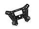 A black anodized aluminium front shock tower for an RC car, featuring multiple mounting holes and 7075-T6 branding.