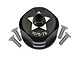 A black GPM Racing aluminium differential case with four silver screws on a white background.