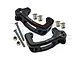 A pair of black GPM Racing aluminium C-hub steering carriers with included screws, nuts, and metal bushings on a white background.