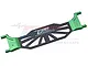 GPM Racing green aluminium and carbon fibre battery hold-down bar for RC cars.