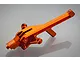 An orange anodized aluminium front chassis brace by GPM Racing, featuring a machined design with mounting points and laser-etched branding.