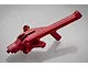 GPM Racing red anodized aluminium front chassis brace for RC vehicles, showing mounting points and laser-etched branding.