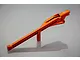An orange anodized aluminium RC car chassis brace by GPM Racing on a grey background.