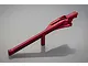 A red anodised aluminium rear chassis brace for an RC car by GPM Racing, shown against a neutral grey background.