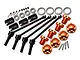GPM Traxxas Maxx 110mm Hard Steel Front & Rear CVD Shaft w/ Orange Aluminium Wheel Lock & Hex Claw Set TXMW110FRS-OR