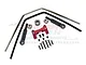 GPM Racing red aluminium sway bar set including metal bars, plastic links, and mounting hardware against a white background.