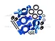 GPM Blue Aluminium Oversized Front Steering & Rear Hubs Set TXM2122L-B