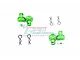 GPM Green Aluminium Front & Rear Magnetic Body Posts 4Pcs MAG201FRA-G