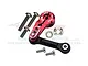 GPM Red Aluminium 25T Servo Horn w/ Tie Rod Set - Silver Inlay Version SLE16025TN-R
