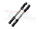 Two black and silver adjustable RC steering linkages from GPM Racing, featuring 7075-T6 aluminium construction.