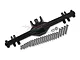 GPM black aluminium rear differential housing for RC vehicles with a large set of included mounting screws and washers.