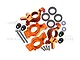 GPM Orange Aluminium Oversized Front Steering & Rear Hubs Set TXM2122L-OR
