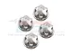 Four silver GPM aluminium 17mm flanged wheel nuts arranged on a white background with a faint GPM logo watermark.