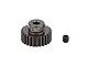 A dark grey 26T pinion gear for RC cars with a matching grub screw on a white background.