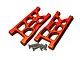GPM Orange Aluminium Rear Lower Suspension Arms 2Pcs MAG056-OR