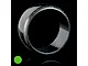 A single black MST RC drift tyre with embossed sidewall text, featuring a green dot indicator in the bottom left corner against a black background.