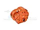 An orange anodized aluminium gearbox case for RC cars by GPM Racing, featuring a 7075 alloy marking.