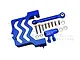 GPM Blue Aluminium 25T Servo Horn & Mount Set XRT024-B