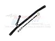 GPM Racing black aluminium steering linkage set for RC cars, including a main linkage bar, smaller arm, screws, and nuts.