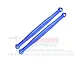 Two blue anodized aluminium steering tie rods from GPM Racing, featuring 7075 alloy markings and pre-installed pivot balls.