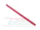 A long, red anodized aluminium chassis brace for RC cars, featuring a machined skeletonized design and GPM branding.