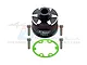 GPM Racing black aluminium differential case with four screws and a green gasket on a white background.