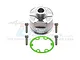 GPM Racing silver aluminium differential case with four mounting screws and a green gasket, displayed against a white background.