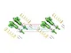 GPM Green Aluminium 125mm Front & Rear Adjustable Piggyback Shocks 4Pcs TXMS125FRL/2-G-S