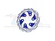 A blue and silver GPM Racing aluminium rear brake disc for RC motorcycles, featuring a vented design and GPM branding.