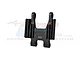 A black anodized aluminium GPM Racing faucet seat support part for RC motorcycles, featuring a machined design with GPM and 7075 branding.