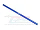 A blue anodized aluminium centre driveshaft by GPM Racing, featuring the GPM logo and 7075 text printed on the side, isolated on a white background.