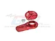 GPM Racing red anodised aluminium servo saver assembly parts for RC vehicles.