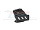 A black anodized aluminium chain guard protector for an RC motorcycle with GPM and 7075 markings.
