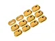 A set of gold-anodized aluminium chain tension adjusters for RC motorcycles by GPM Racing.
