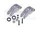 A pair of silver GPM Racing 7075 aluminium rear hubs for RC cars, including bearings, screws, and nuts on a white background.