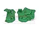A pair of green anodized 7075 aluminium chassis side covers for an RC vehicle by GPM Racing.
