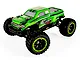 A green BlackZon Slyder MT Turbo 1/16 scale RC monster truck on a white background.
