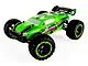 A green and black BlackZon Slyder ST Turbo 1/16 scale RC stadium truck viewed from a high angle against a white background.