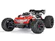 ARRMA Kraton 4x4 4S V2 BLX red and black RC monster truck studio shot on white background.