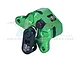 A green anodized aluminium RC motorcycle front brake caliper by GPM Racing with a black lever arm.