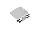 A silver GPM aluminium servo mount and radio deck with four black mounting screws on a white background.
