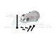 GPM Racing silver aluminium centre gearbox housing with included black mounting screws on a white background.