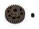A brown anodized aluminium 31T pinion gear with a small black grub screw on a white background.
