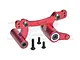 Red anodised aluminium front steering assembly for RC cars by GPM Racing, including metal screws and bearings.