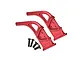 Two red anodized aluminium rear diffuser braces for RC cars by GPM Racing, shown with four included mounting screws on a white background.