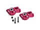 Two red anodized aluminium rear hubs for RC cars by GPM Racing, including two screws and two lock nuts, isolated on a white background.
