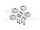 GPM Silver Aluminium 12mm Wheel Hexes 4Pcs w/ Screw Pins LMTM010-S