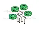 GPM Green Aluminium 12mm Wheel Hexes 4Pcs w/ Screw Pins LMTM010-G